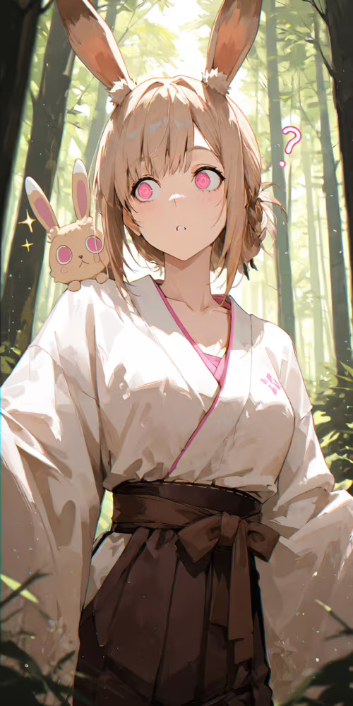 Açık kahverengi saçları ve beyaz tavşan kulakları olan, beyaz ve koyu kahverengi... Cubot X19