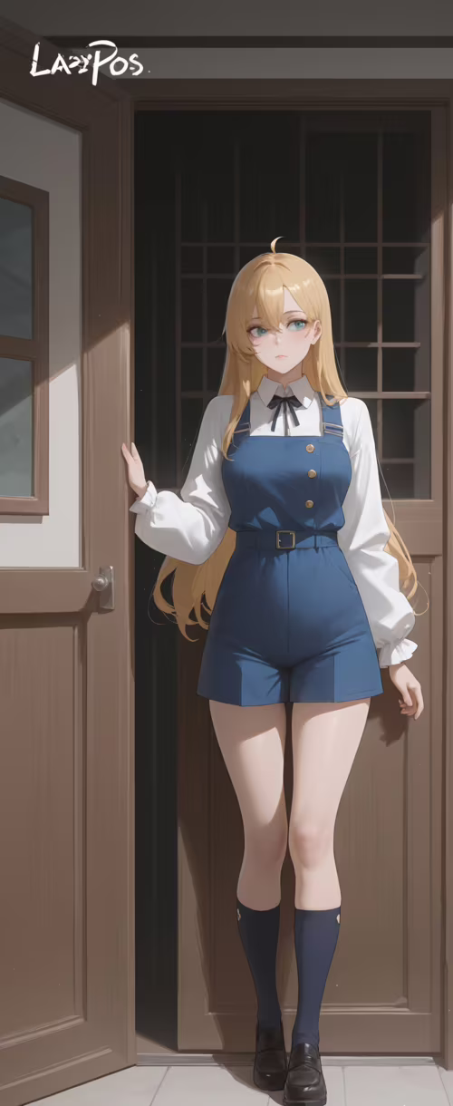 Uzun sarı saçları ve uzun beyaz bir elbisesi olan, anime tarzında genç bir kadın,... Samsung Galaxy Z Flip