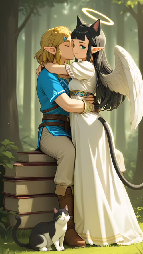 Ormanlık bir ortamda, melek kanatları ve bir hale ile tasvir edilmiş, şefkatle siyah... LG L80 plus