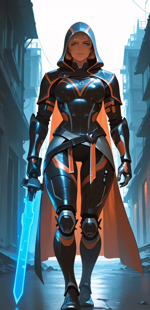 Sarışın bir kadının, Komutan Shepard'ın, kapüşonlu bir pelerinle birlikte giydiği... Honor Magic 3 Pro plus