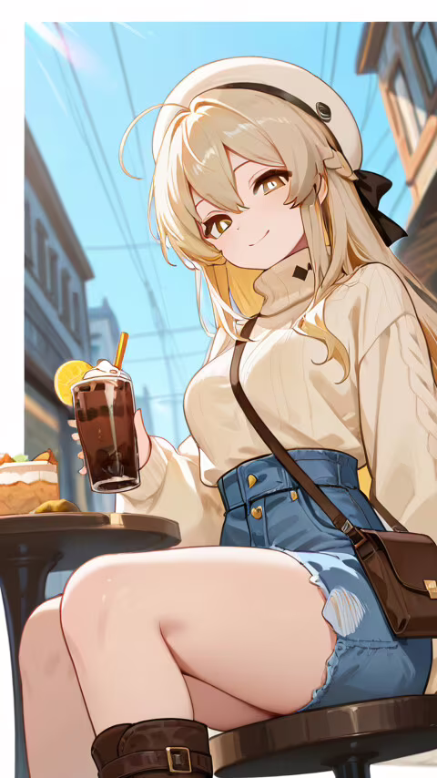 Genshin Impact oyunundaki Lumine, uzun sarı saçlı, güzel bir anime karakteri. Rahat... LG K7