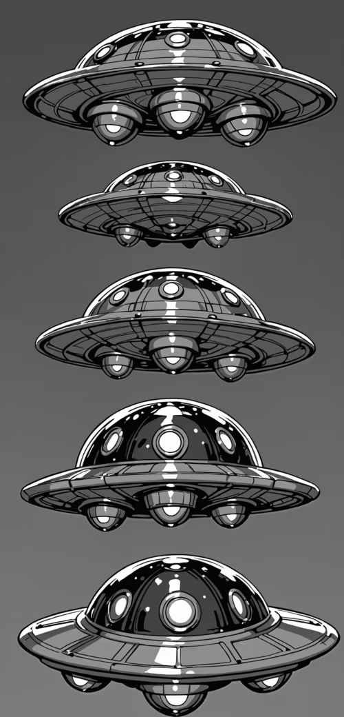 Parlak sarı ışıkları ve bir anteni olan, büyük, yeşil renkli, çizgi film tarzında... Nokia 8 dot 1