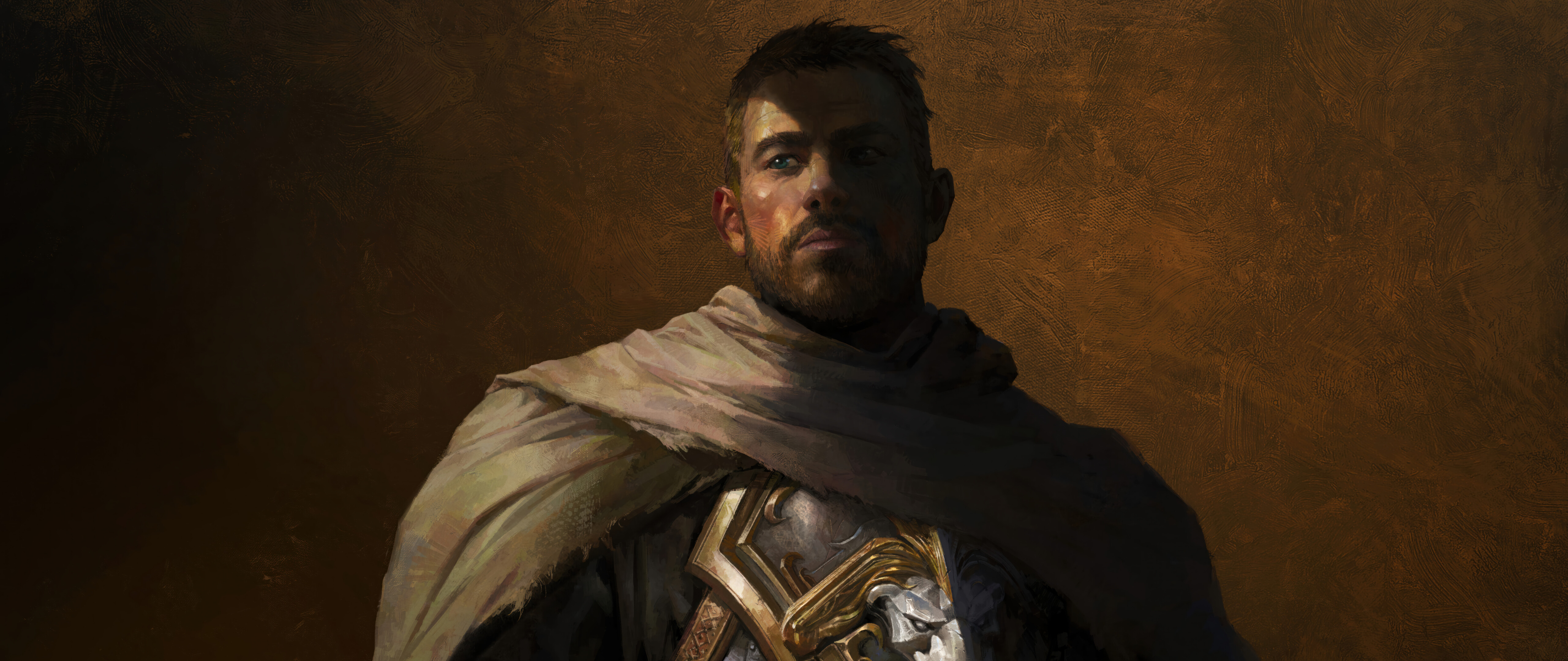 World of Warcraft: The War Within oyunundan Anduin Wrynn, görkemli zırhı içinde.