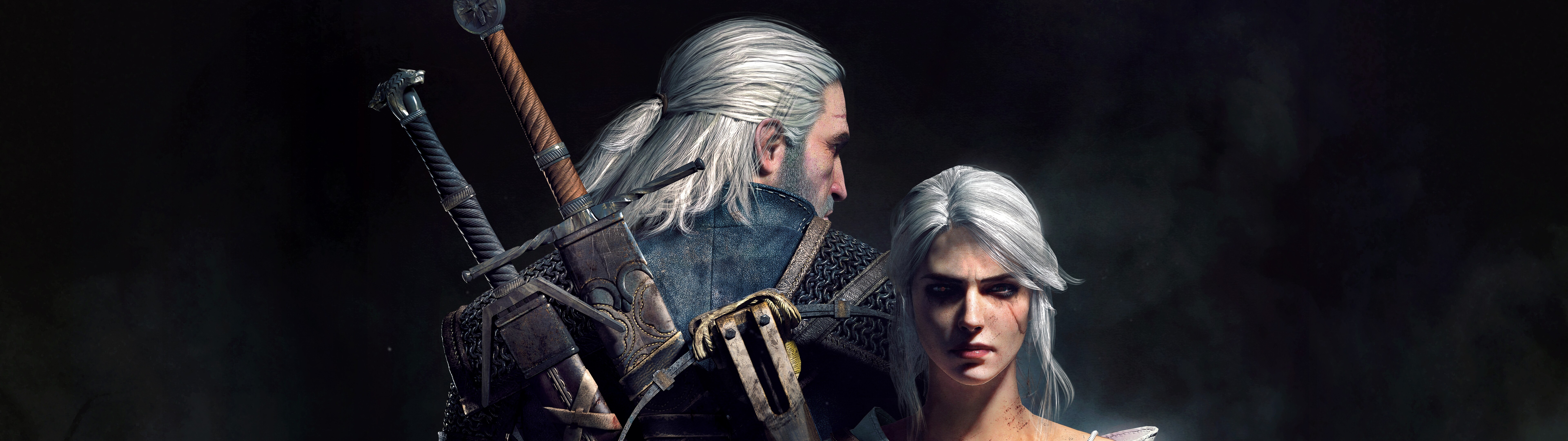 The Witcher 3: Wild Hunt oyunundan Ciri ve Rivia'lı Geralt.