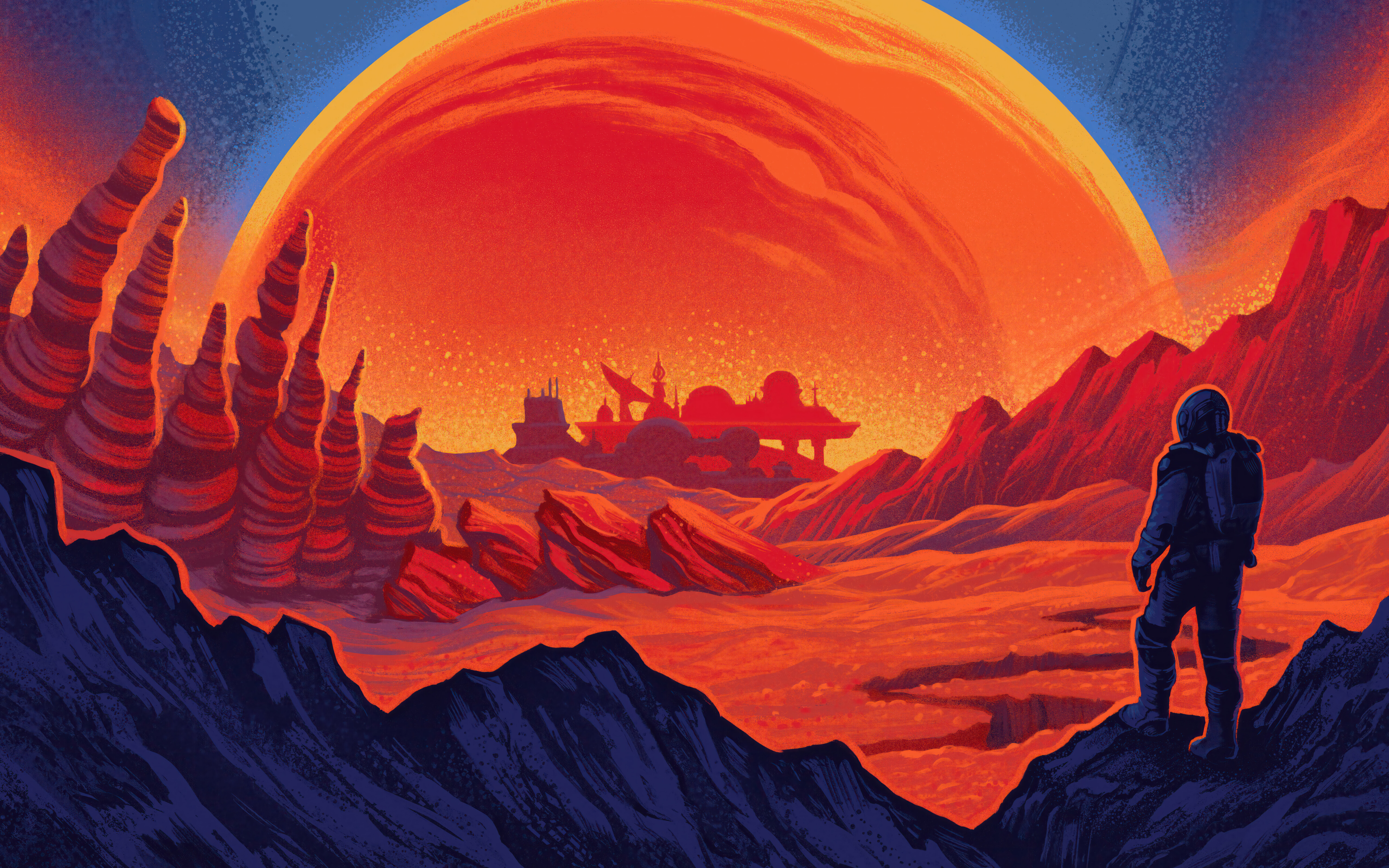 Starfield oyununun tarzında, detaylı bir uzay kıyafeti giymiş, etrafı yıldızlar ve kozmik tozla çevrili bir astronotun sinematik yakın çekim görüntüsü.