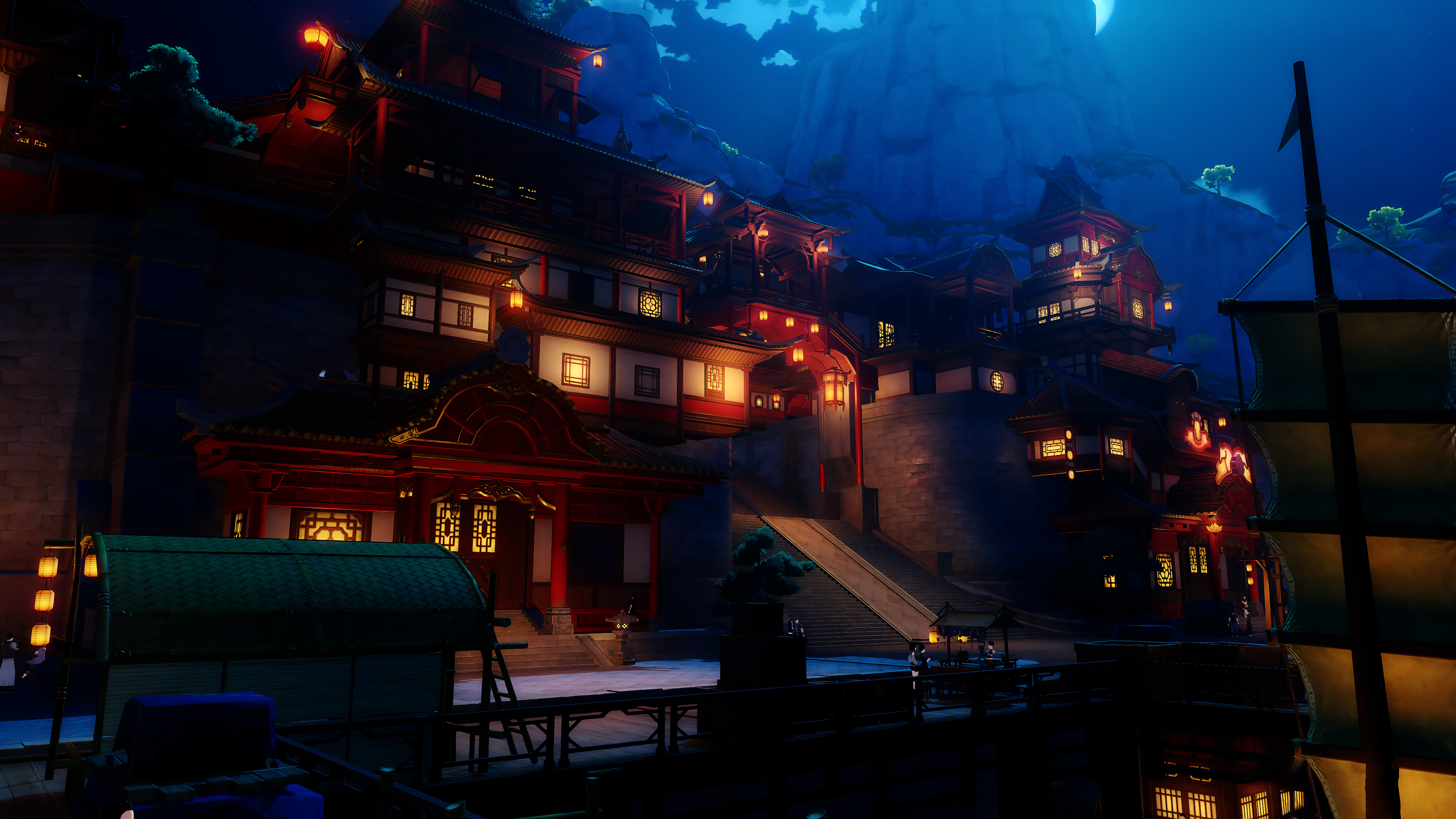 Genshin Impact oyununun kendine özgü sanat tarzında, detaylı kıyafetleri ve etkileyici elementel efektleriyle tasvir edilmiş, büyüleyici bir karakter.