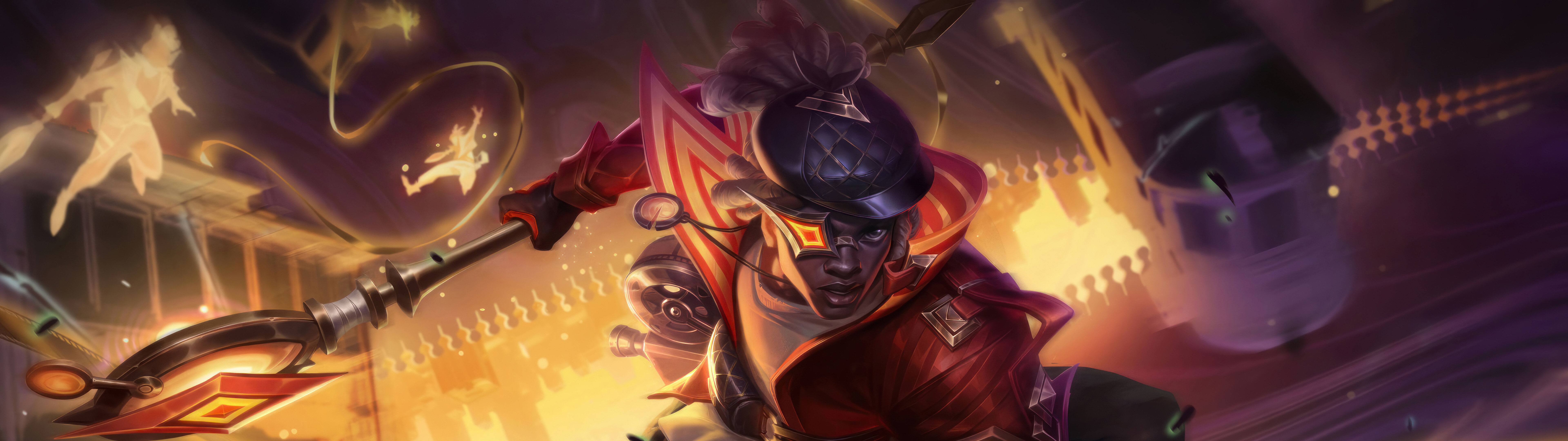 League of Legends oyunundaki Ekko karakterinin, neon mavi vurgulara ve fütüristik teknolojiye sahip, yakın çekim portresi.