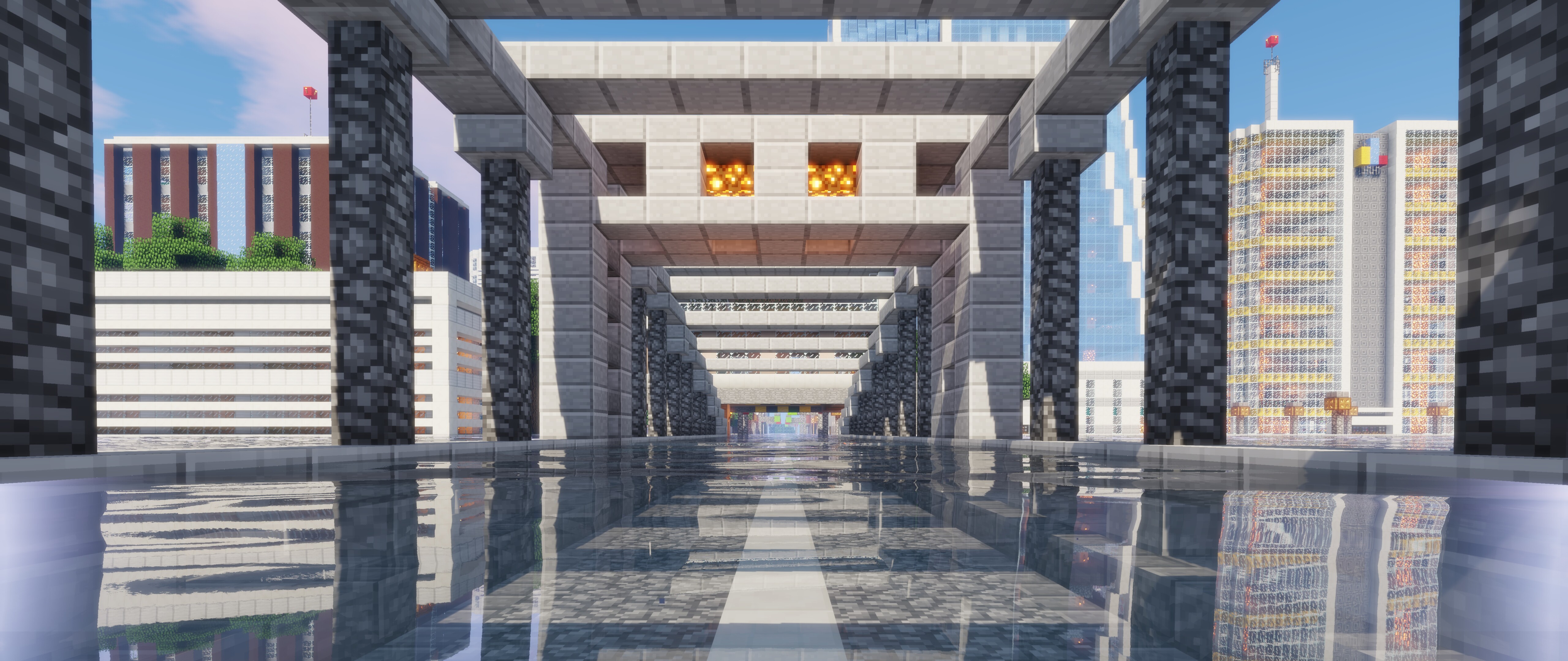 Minecraft oyunundaki Steve karakteri, dağlarla çevrili, güzel ve bloklardan oluşan bir manzara içinde duruyor.