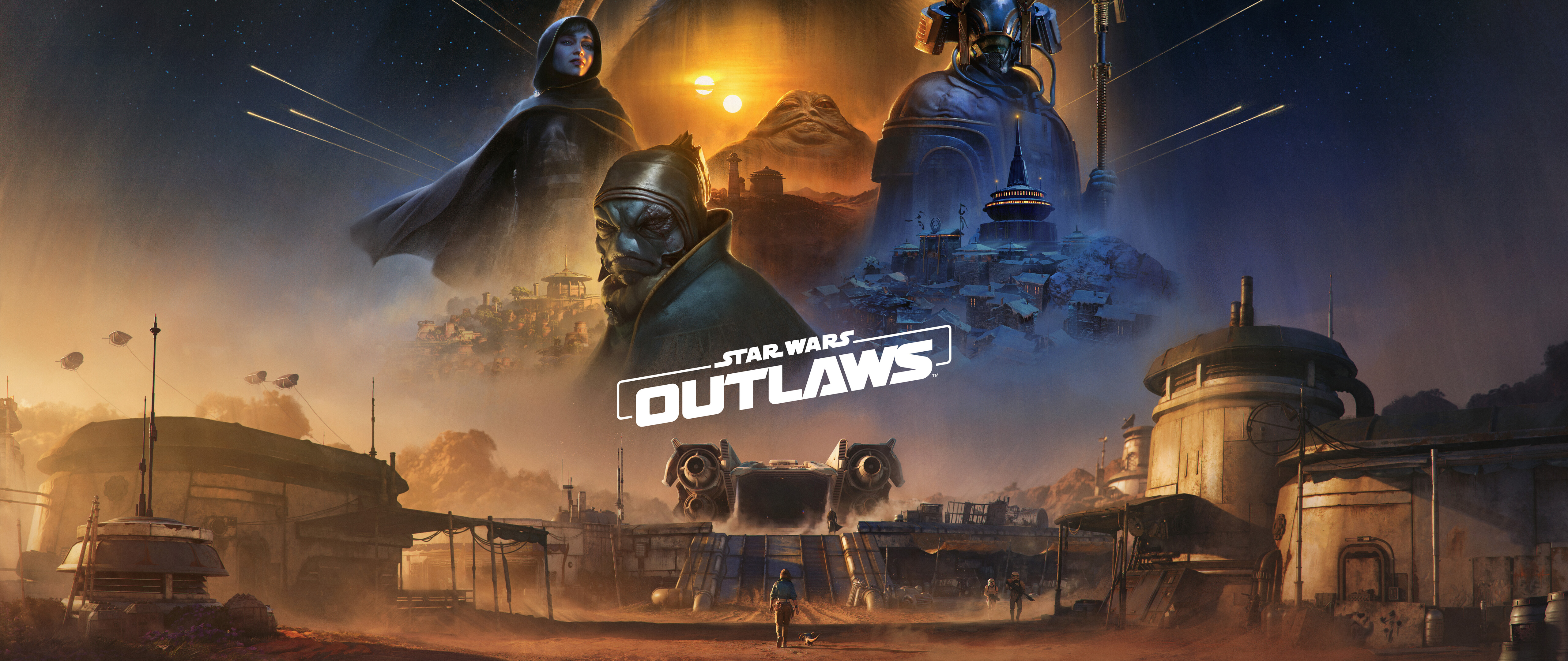 Star Wars Outlaws video oyunundan Kay Vess'in sinematik bir görüntüsü.