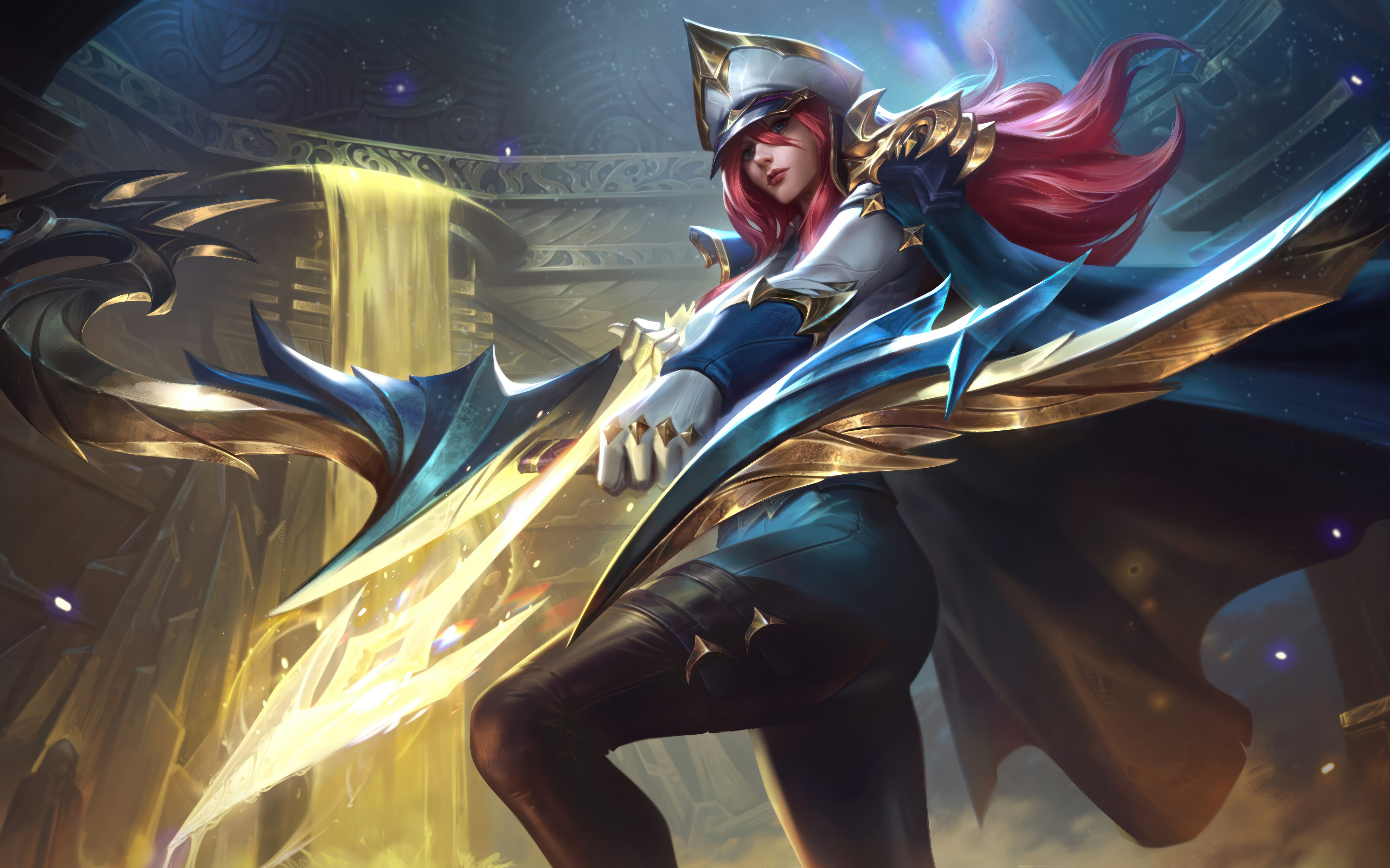 League of Legends video oyunundan Buz Okçusu Ashe'in portresi.