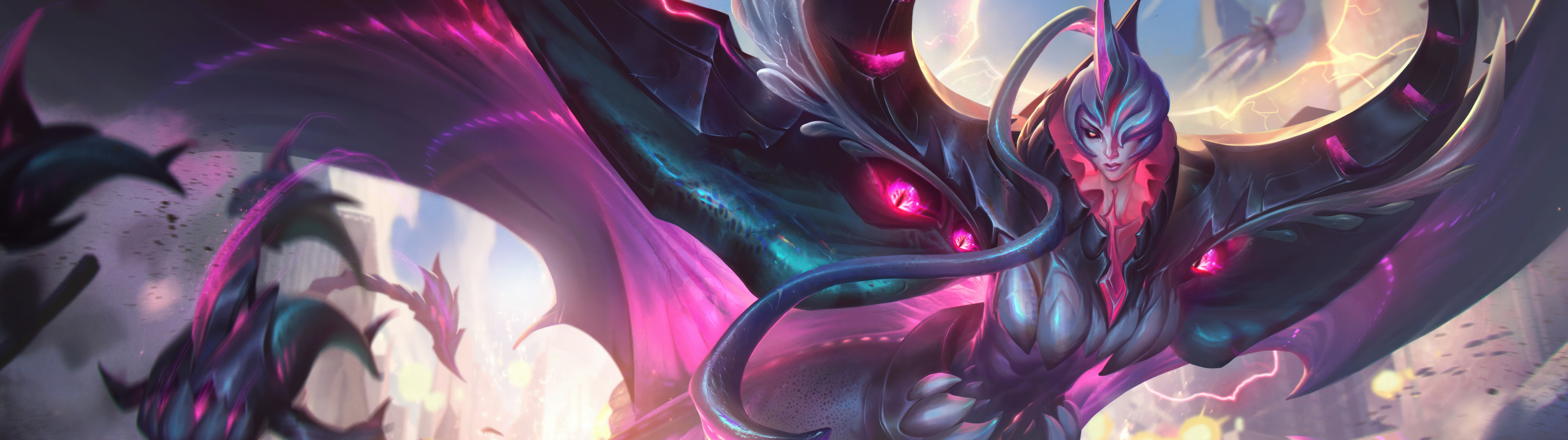 League of Legends oyunundaki Boşluk İmparatoriçesi Bel'Veth, kozmik ve organik Boşluk estetiğine sahip.