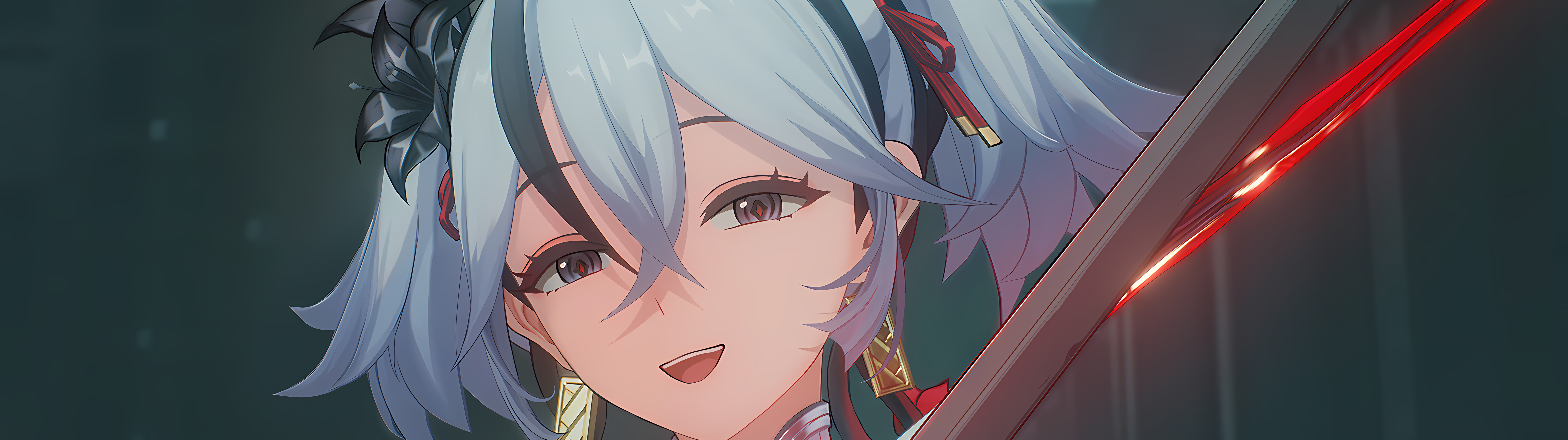 Wuthering Waves adlı video oyunundaki Camellya karakterinin detaylı bir çizimi.